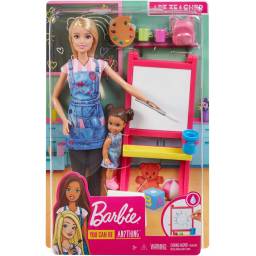 Mueca Barbie Maestra De Arte + Mueca Estudiante